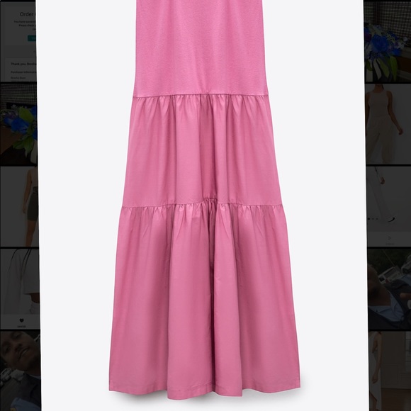Zara Hot Pink Tiered Maxi Dress - Picture 5 of 8